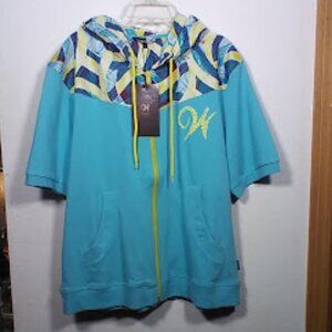Unisex Hoodie by: Woodin Print - Color: Teal & Yellow - NWT